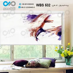 پرده شید رول آرایشگاه زنانه با وکتور چهره زن-کد WBS 532
