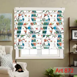 پرده زبرا - طرح نقاشی طاووس - کد Art-782