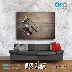 تابلو دیواری تصویری آرایشگاه مردانه با تصویر  لوازم ارایشی-کد BS 245