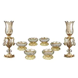 مجموعه ظروف هفت سین 8 پارچه چشمه نور مدل C2971/8T-A زیتونی