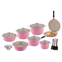 سرویس پخت و پز ۲۲ پارچه چدن گرانیت درنیکا طرح الماس - دیجی شهر