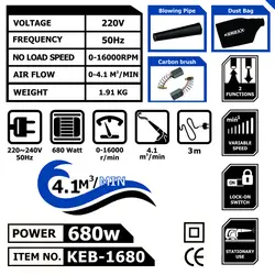 دستگاه دمنده و مکنده کنزاکس مدل KEB-1680 - دیجی شهر