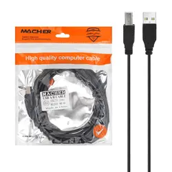 کابل پرینتر 1.5 متری - MACHER USB 2.0 مدل MR-83-مشکی