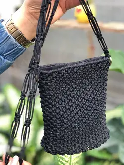 کف مکرومه استوانه مشکی