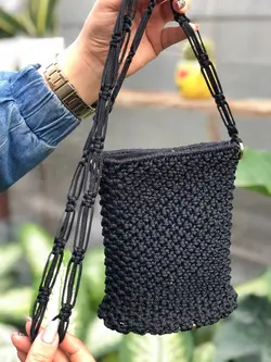 کف مکرومه استوانه مشکی