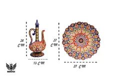 گلاب پاش و بشقاب مینا کاری
