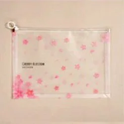پوشه زیپدار شفاف A4 طرح شکوفه
