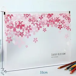 پوشه زیپدار شفاف A4 طرح شکوفه