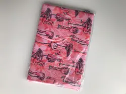 پوشه زیپدار پارچه ای A4 طرح فلامینگو