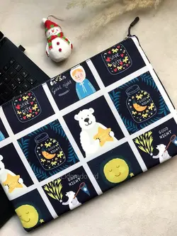 پوشه زیپ دار پارچه ای طرح خرس