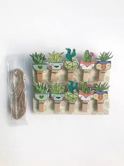 گیره چوبی طرح کاکتوس ۱