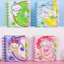 دفترچه سیمی 100 برگ دیوایدر دار سه بعدی طرح میوه