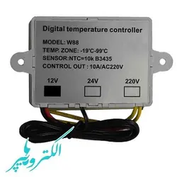 ترموستات دیجیتال و تایمر 12ولت مدل w88✅الکتروهایپر