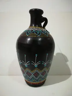 کوزه سفالی نقطه کوبی