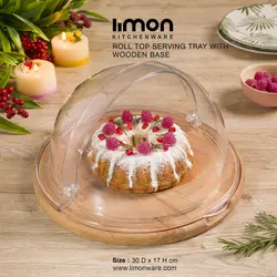 ظرف سرو کیک پایه چوبی