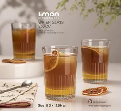 لیوان شیشه ای شیاردار شش عددی