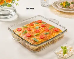 تابه شیشه ای چهارگوش 3 لیتر