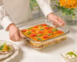 تابه شیشه ای چهارگوش 3 لیتر