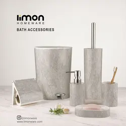 ست سرویس بهداشتی طرح سنگ طوسی