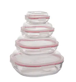 ست ظروف سرو و نگهداری چهارگوش 4 سایز