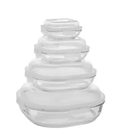 ست ظروف سرو و نگهداری چهارگوش 4 سایز