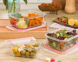 ست ظروف شیشه ای مستطیل سه سایز لیمون