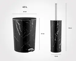 ست بهداشتی طرح ماربل مشکی نقره ای (جدید)
