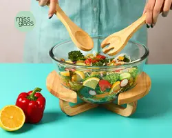 سالاد خوری پایه چوبی میس گلس