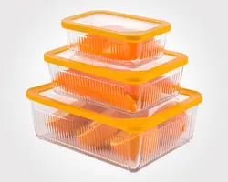 ست ظروف شیشه ای مستطیل شیاردار