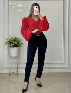 شومیز یقه کارتیه - کد 10179 - elysee-mezon