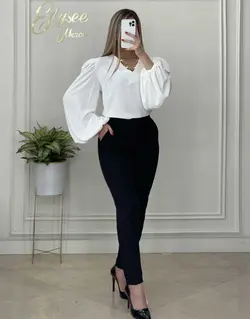 شومیز یقه کارتیه - کد 10179 - elysee-mezon