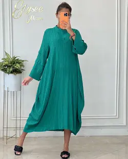 پیراهن مانتویی سه دکمه - کد 500127