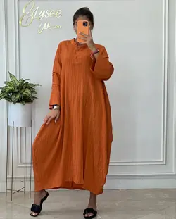 پیراهن مانتویی سه دکمه - کد 500127