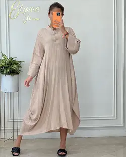 پیراهن مانتویی سه دکمه - کد 500127
