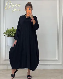 پیراهن مانتویی سه دکمه - کد 500127