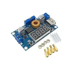 ماژول کاهنده ولتاژ 5 آمپر XL4015 همراه با نمایشگر و پورت USB و ولتاژ و جریان خروجی قابل تنظیم