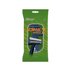 خودتراش سیلور مدل Normal 2 Sensitive بسته 5 عددی