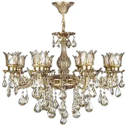 لوستر دایکاست آلومینیوم 10 شعله چشمه نور کد S3570/10A آنتیک