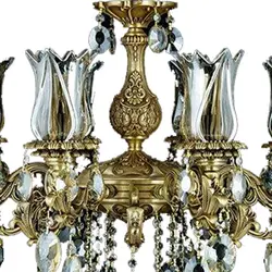 لوستر دایکاست آلومینیوم چشمه نور 10 شعله کد S3590/10A آنتیک
