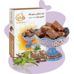 شیرینی لوز بدون قند طعم شیرین بیان