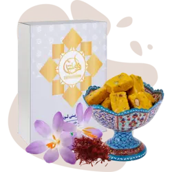 شیرینی لوز طعم زعفرانی