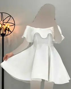 پیراهن یقه قایقی - کد 3425