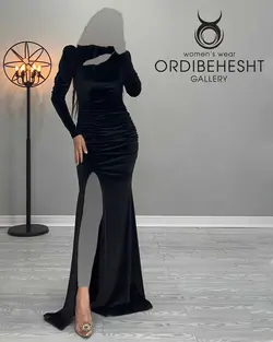 پیراهن مخمل بلند - کد 3445