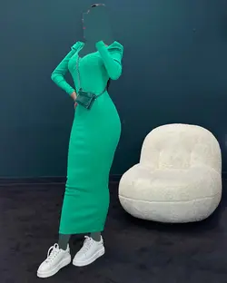 پیراهن آستین پف - کد 3470