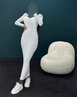 پیراهن آستین پف - کد 3470