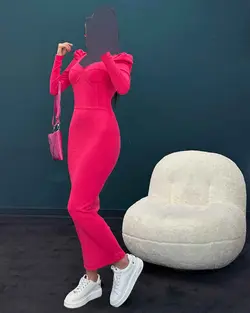 پیراهن آستین پف - کد 3470