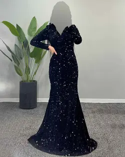 پیراهن مخمل پولکی - کد 3513