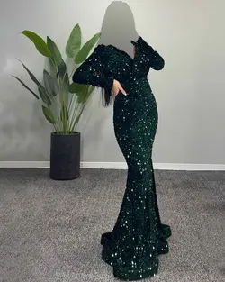 پیراهن مخمل پولکی - کد 3513