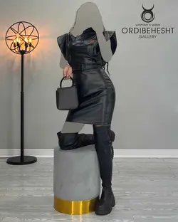 پیراهن کوتاه چرم - کد 3536