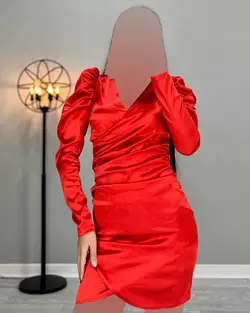 پیراهن ساتن کوتاه - کد 3638